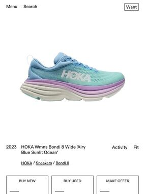 HOKA Bondi 8 Wide Women's Running Shoe - Blue Sunlit Ocean